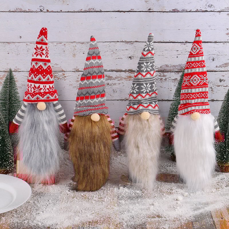 Плетено покривало за бутилка вино с безлико Дядо Коледа от Cangyan, подходящо за коледна декорация