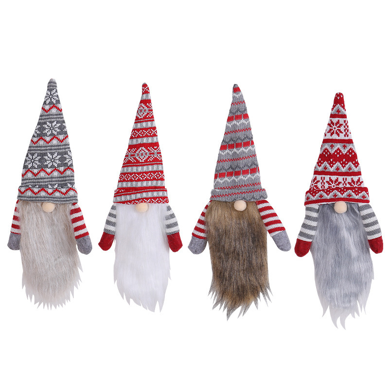 Плетено покривало за бутилка вино с безлико Дядо Коледа от Cangyan, подходящо за коледна декорация