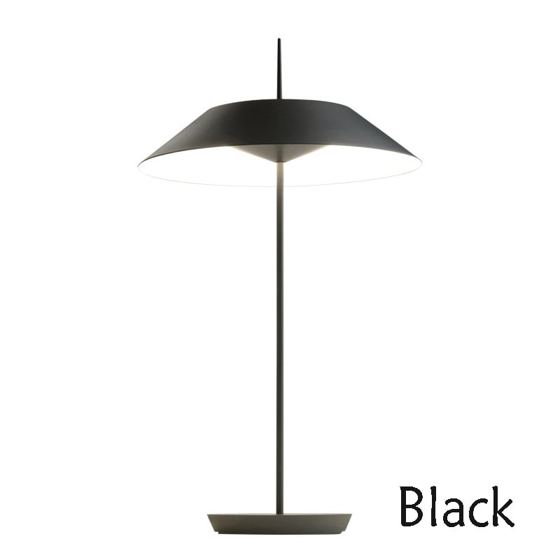 Декоративна настолна лампа - чадърна форма, презареждаща, безстъпково димиране; метална конструкция, преносима; подходяща за спалня, учебна стая, бар или кафе атмосфера; функции: нощна светлина, светлина за учене, амбиентно осветление