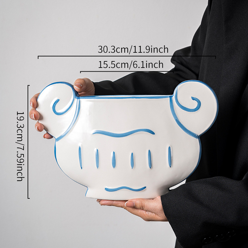 Κεραμικό βάζο λουλουδιών, χειροποίητο αισθητικός διακοσμητικός για σαλόνι και είσοδος; Υλικό: κεραμικά; Επιφάνεια: Άλλο; Μη εισαγόμενο; Δώρο: Όχι