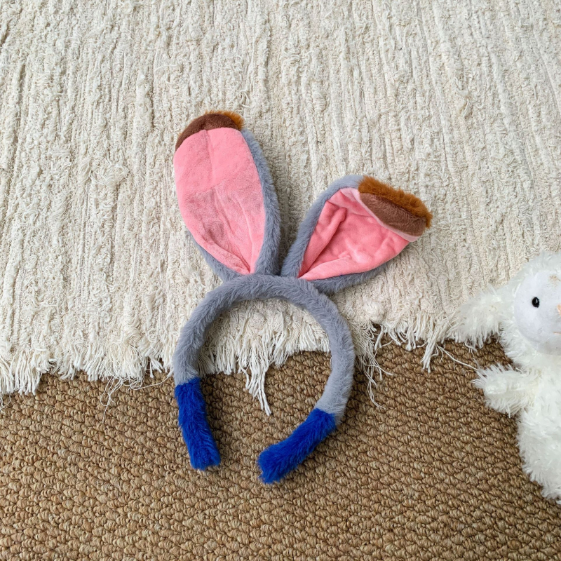 Juukseeklipsid ja juuksebandid tüdrukutele karikatuurilise küüliku politseinik motiiviga, kangas