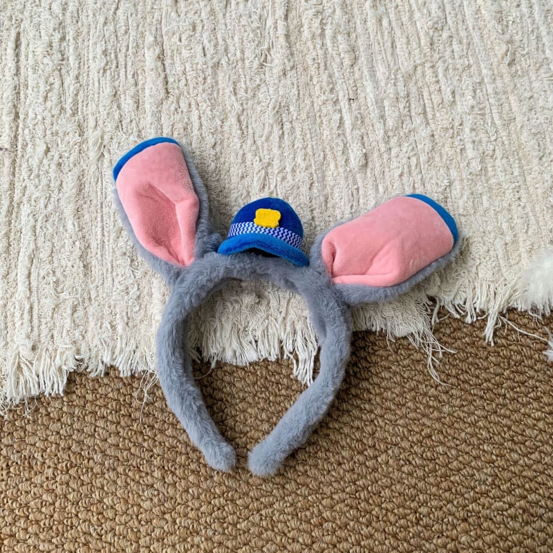 Juukseeklipsid ja juuksebandid tüdrukutele karikatuurilise küüliku politseinik motiiviga, kangas