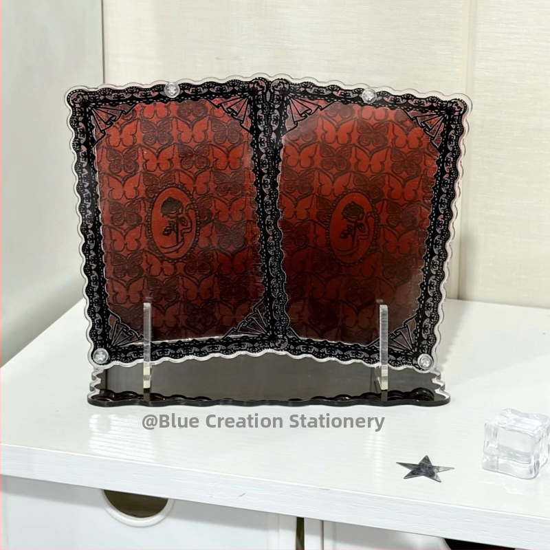 Akrila Polaroīd galda foto rāmis ar tauriņiem un ziediem, 0,5 cm biezums