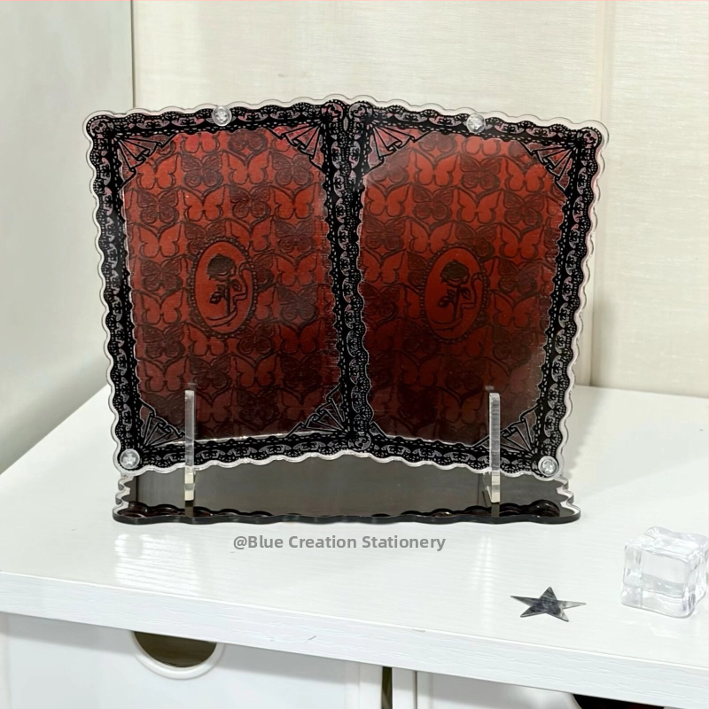 Akrila Polaroīd galda foto rāmis ar tauriņiem un ziediem, 0,5 cm biezums