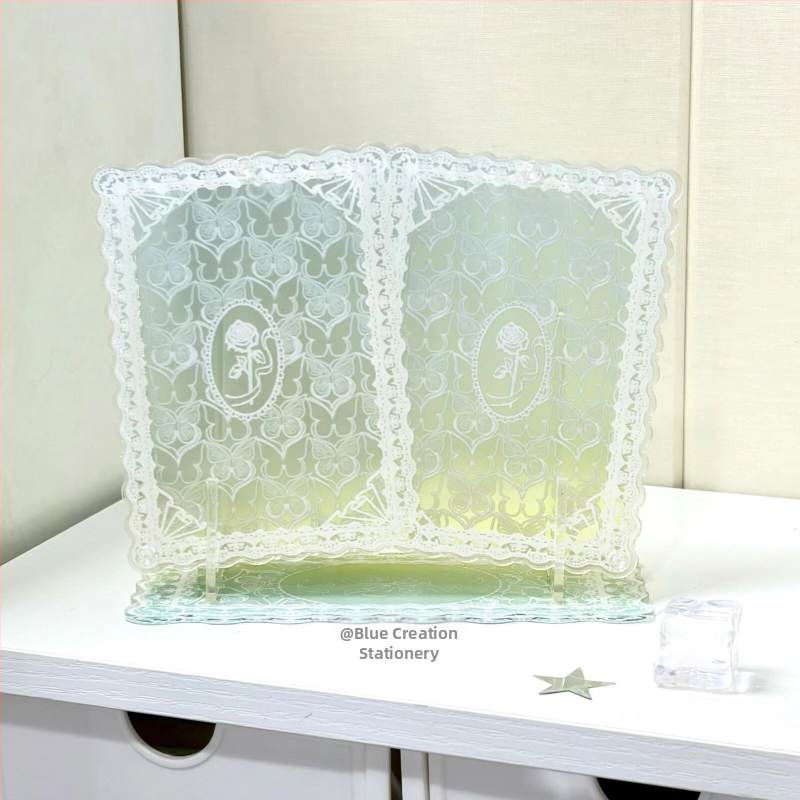 Akrila Polaroīd galda foto rāmis ar tauriņiem un ziediem, 0,5 cm biezums