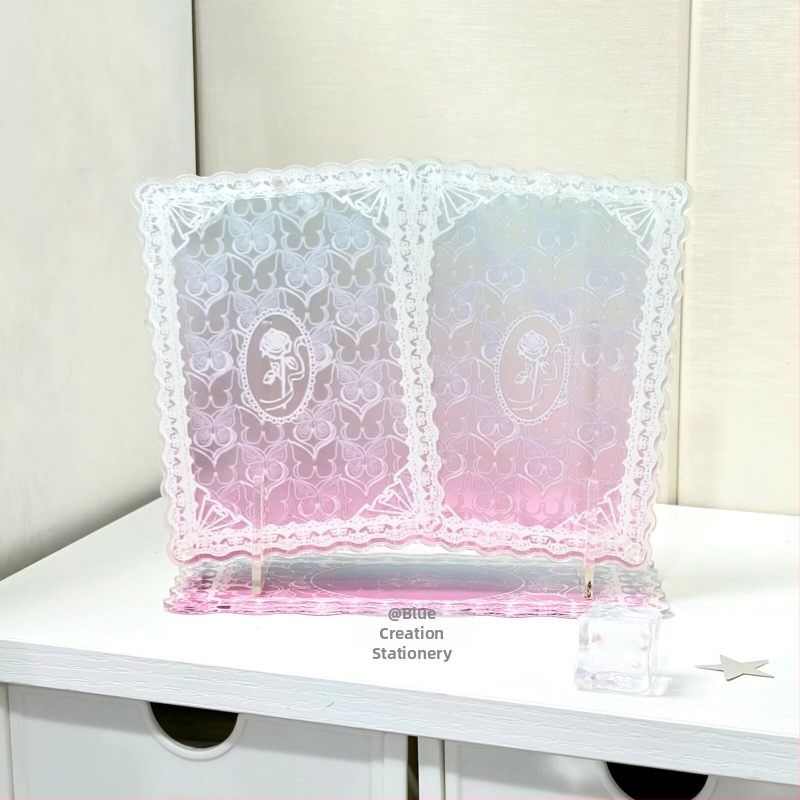 Akrila Polaroīd galda foto rāmis ar tauriņiem un ziediem, 0,5 cm biezums