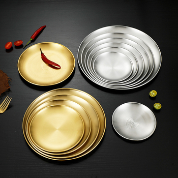 Πλάκα μπάρμπεκιου από ανοξείδωτο ατσάλι, στρογγυλή, ηλεκτροπλατινοποιημένη επιφάνεια, Σκανδιναβικό στυλ, απλό μοτίβο