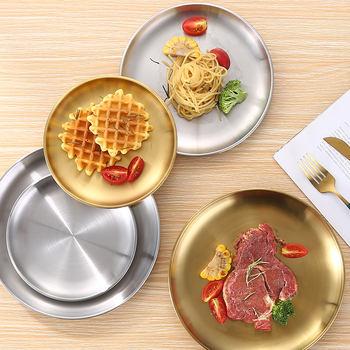 Πλάκα μπάρμπεκιου από ανοξείδωτο ατσάλι, στρογγυλή, ηλεκτροπλατινοποιημένη επιφάνεια, Σκανδιναβικό στυλ, απλό μοτίβο