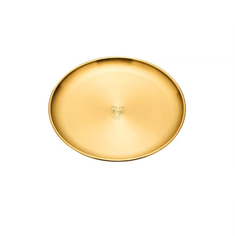 Πλάκα μπάρμπεκιου από ανοξείδωτο ατσάλι, στρογγυλή, ηλεκτροπλατινοποιημένη επιφάνεια, Σκανδιναβικό στυλ, απλό μοτίβο