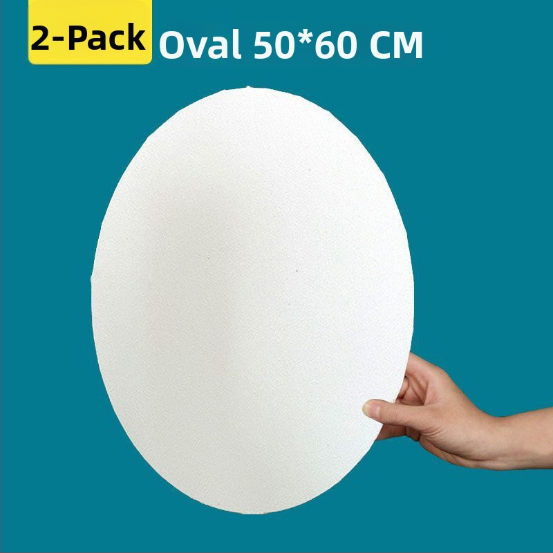 Ovāla eļļas gleznojuma rāmis ar 100% kokvilnas audeklu — tukšs audekls, smalka kokvilnas tekstūra