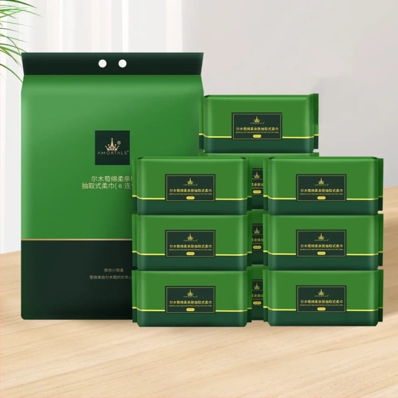 Ermutao Prosop de curățare pentru față în rolă, Îngroșat, Detasabil, 100% Celuloză regenerată, Țesătură plată, Fără prelucrare