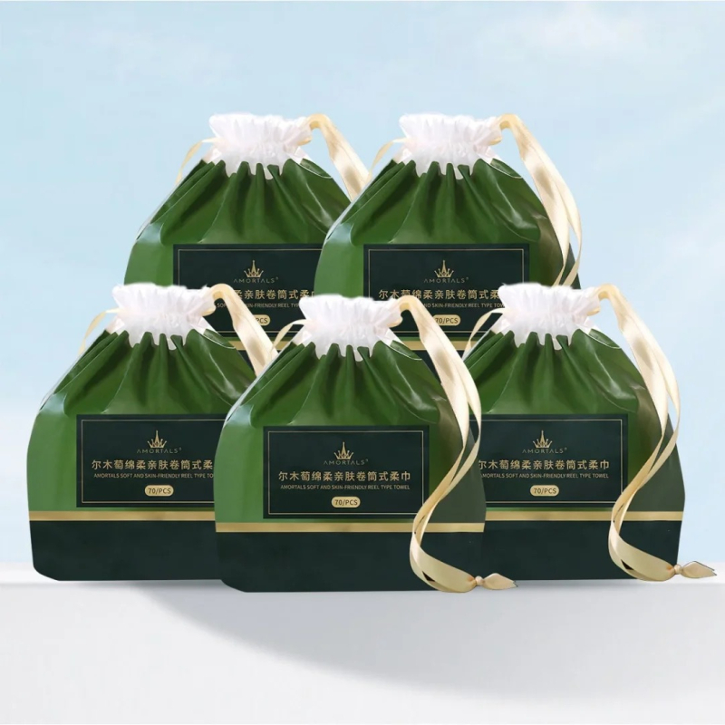 Ermutao Prosop de curățare pentru față în rolă, Îngroșat, Detasabil, 100% Celuloză regenerată, Țesătură plată, Fără prelucrare