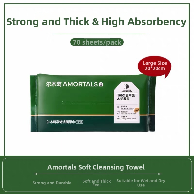 Ermutao Prosop de curățare pentru față în rolă, Îngroșat, Detasabil, 100% Celuloză regenerată, Țesătură plată, Fără prelucrare