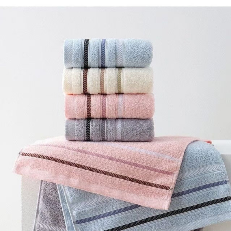 Jacquard pamučni ručnik za lice, uzorak pšeničnih klasova, 50–80 g, 14 vlakana