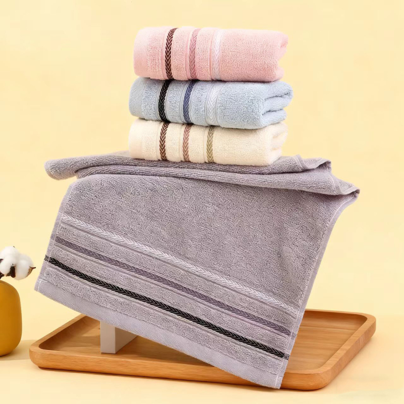 Jacquard pamučni ručnik za lice, uzorak pšeničnih klasova, 50–80 g, 14 vlakana