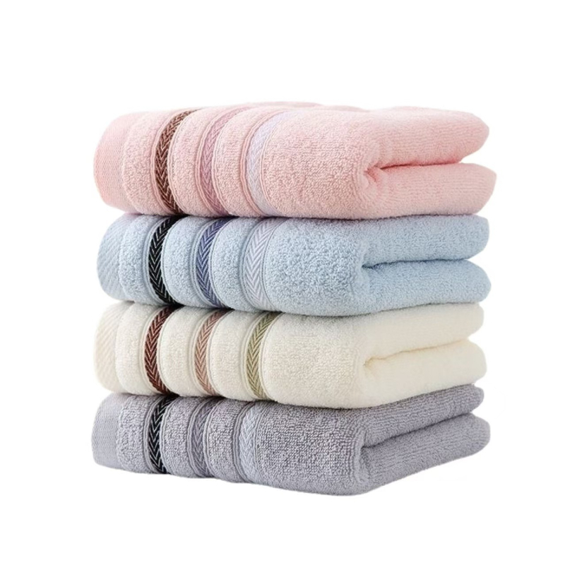 Jacquard pamučni ručnik za lice, uzorak pšeničnih klasova, 50–80 g, 14 vlakana