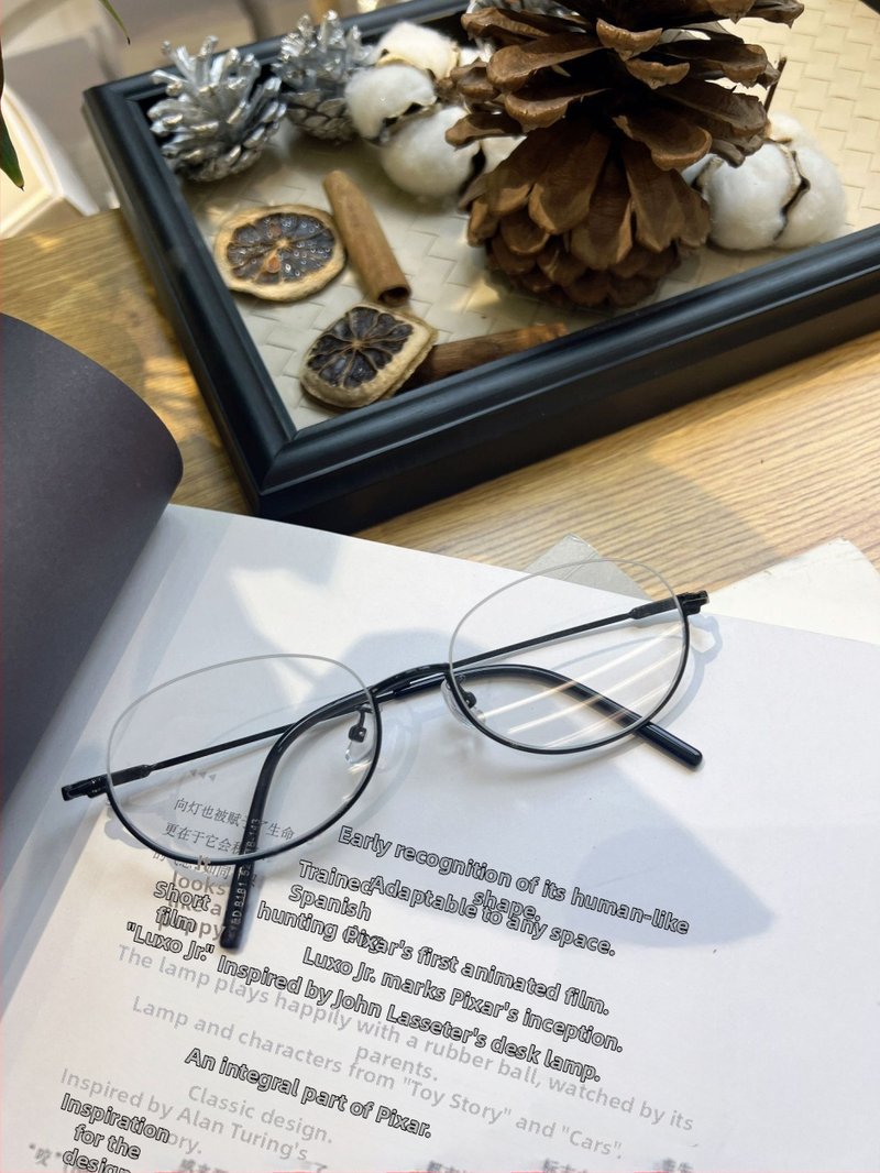 Naiste miopiaprillid poolraamiga alumiiniumisulamist raamiga, mudel 8181, ovaalne kuju, reguleeritav dioptria, kevad 2025