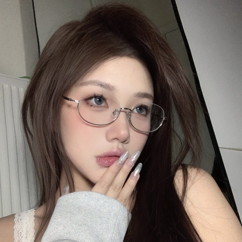 Ženske dioptrijske naočale za miopiju s poluokruglim okvirom od legure, model 8181, ovalni oblik, podesiva dioptrija, proljeće 2025