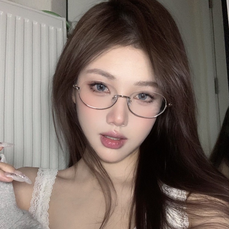 Ženske dioptrijske naočale za miopiju s poluokruglim okvirom od legure, model 8181, ovalni oblik, podesiva dioptrija, proljeće 2025