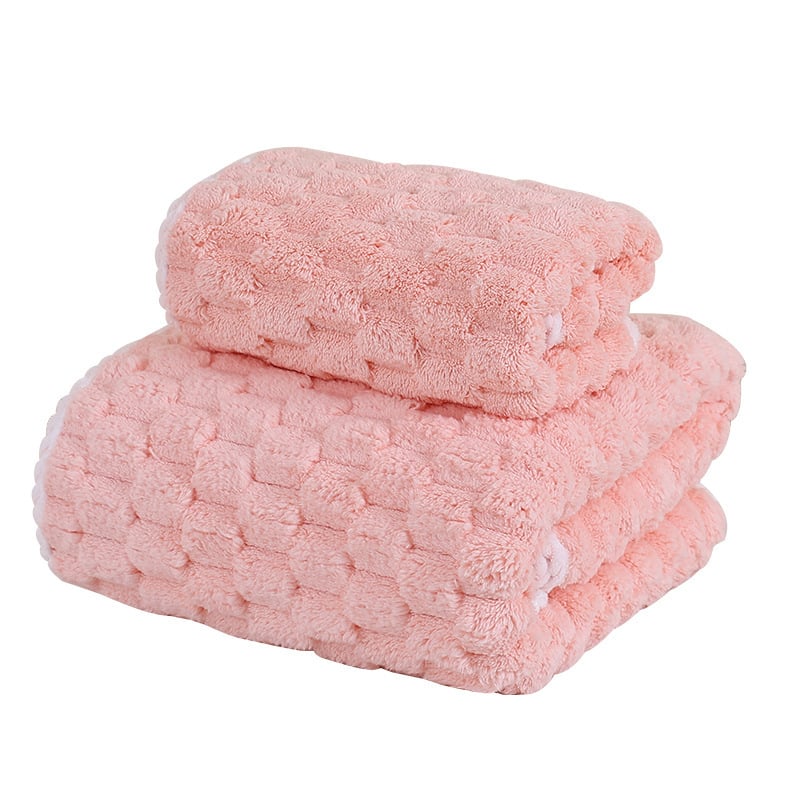 Törölköző/Arc törölköző – korall bársony, nedvszívó, nem hullik szálat; 150D, sima szövés, 50-80 g