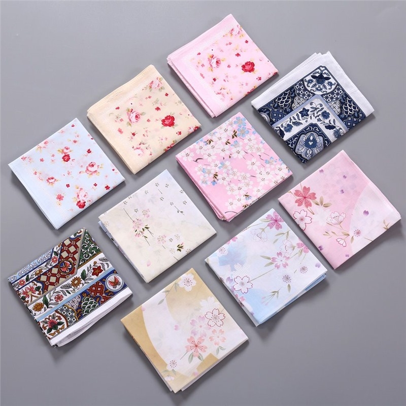 Ženska pamučna rupčić za nos, vintage stil, tanak i upijajući, s tiskanim logom i mogućnošću prilagodbe obrade (materijal: 100% pamuk; težina: 13,6 g; logotip: tiskani)