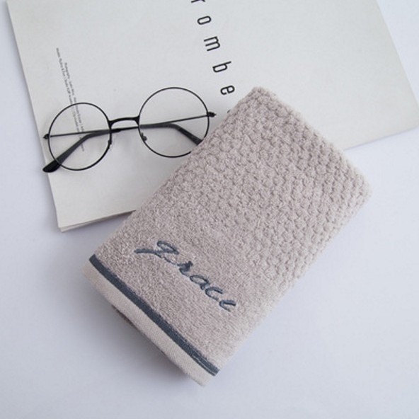 Grace JieLiya kvadratni ručnik od 100% pamuka s ušivenim logom, 42 g, upijanje 0–5 s, pređa 21/32s