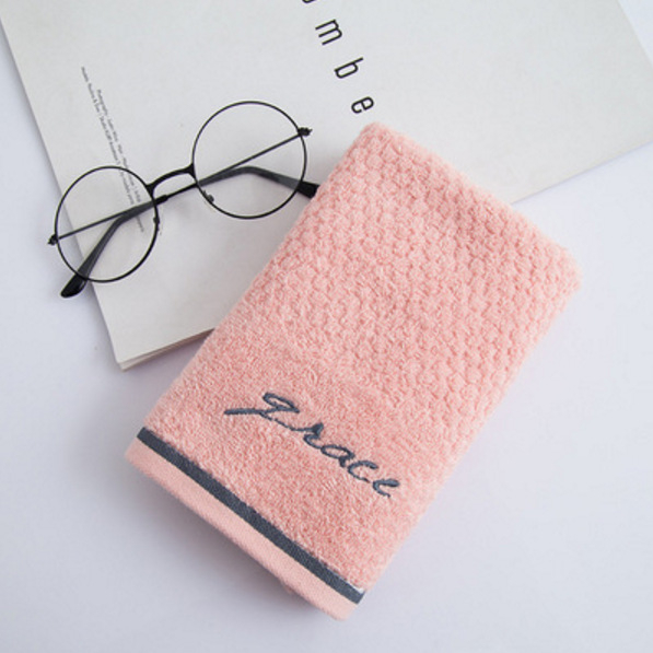 Grace JieLiya kvadratni ručnik od 100% pamuka s ušivenim logom, 42 g, upijanje 0–5 s, pređa 21/32s