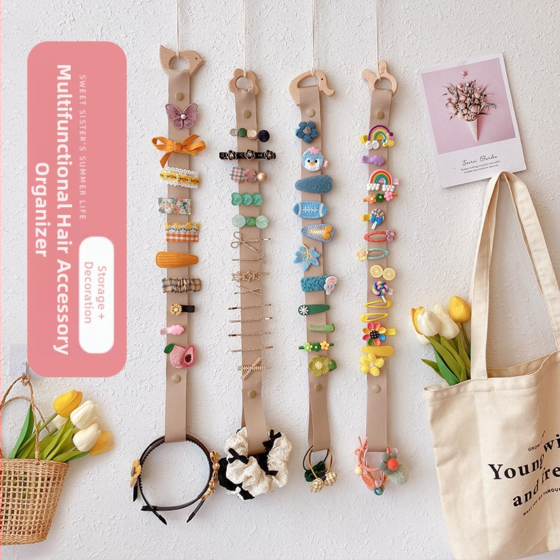 Korea-stiilis laste juukseklipsi hoidik seinarihmaga, käsitöö, Cortex-materjal, mudel A2011