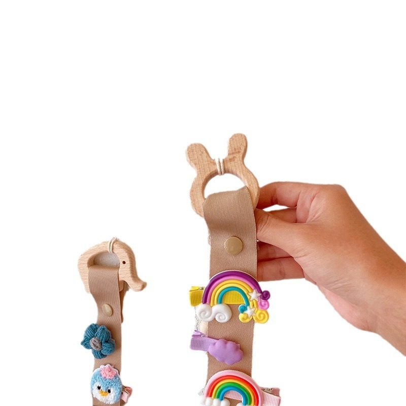 Korea-stiilis laste juukseklipsi hoidik seinarihmaga, käsitöö, Cortex-materjal, mudel A2011