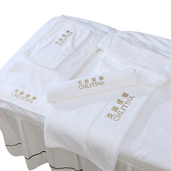 Puuvillane iluteeninduse salongi rätik kirjaga logo, 150 g, 32s lõng, kohandatav