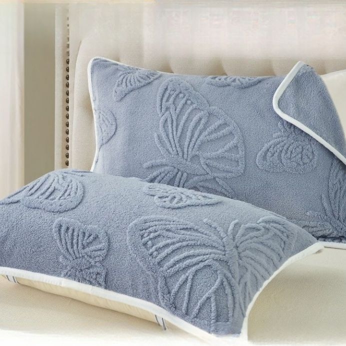 Set de două fețe de pernă Fushini, din coral fleece