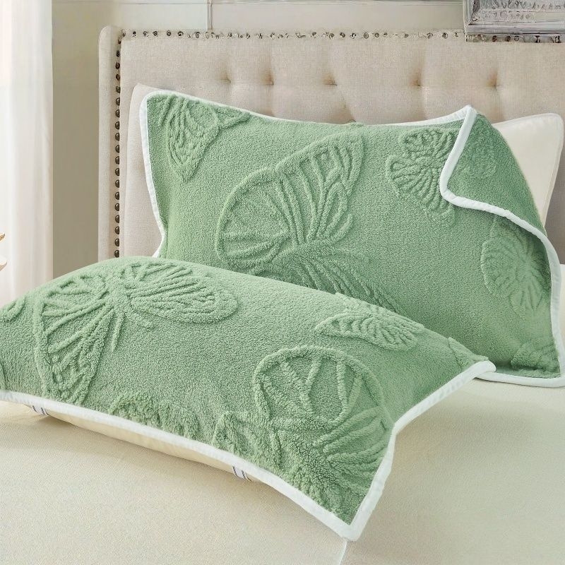 Set de două fețe de pernă Fushini, din coral fleece