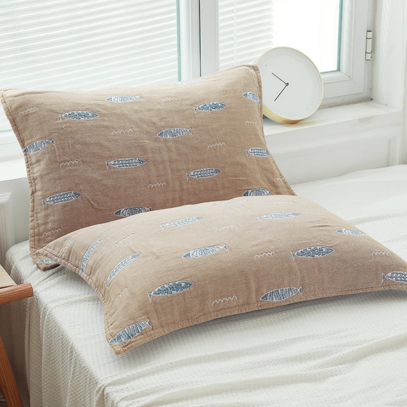 Prosop de pernă din bumbac cu cinci straturi, respirabil, 100% bumbac, unisex, patru sezoane, pachet unic