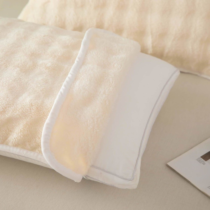 Fețe de pernă (pereche) - Anti Head Oil, catifea dublă pe ambele fețe, rezistente la pete, pentru iarnă, grosime suplimentară (Brand: Nothing; Material: Pure cotton; Categorie: Fețe de pernă; Tipărire logo: Nu este posibil; Personalizare: Nu)