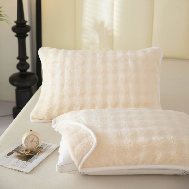 Fețe de pernă (pereche) - Anti Head Oil, catifea dublă pe ambele fețe, rezistente la pete, pentru iarnă, grosime suplimentară (Brand: Nothing; Material: Pure cotton; Categorie: Fețe de pernă; Tipărire logo: Nu este posibil; Personalizare: Nu)