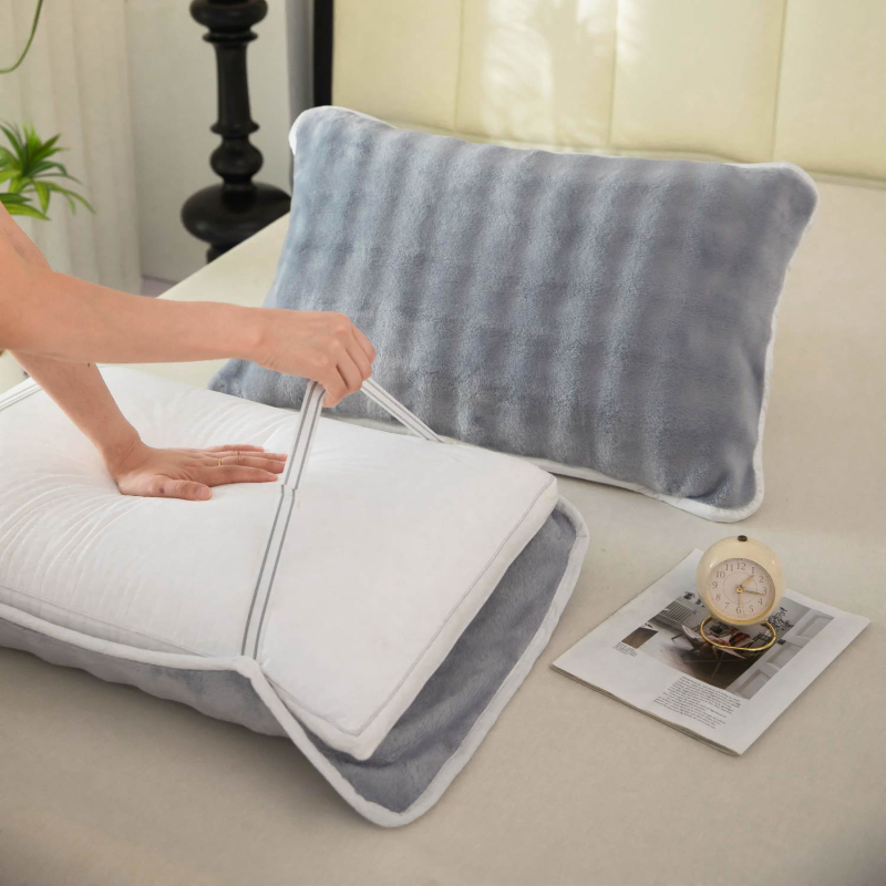 Fețe de pernă (pereche) - Anti Head Oil, catifea dublă pe ambele fețe, rezistente la pete, pentru iarnă, grosime suplimentară (Brand: Nothing; Material: Pure cotton; Categorie: Fețe de pernă; Tipărire logo: Nu este posibil; Personalizare: Nu)