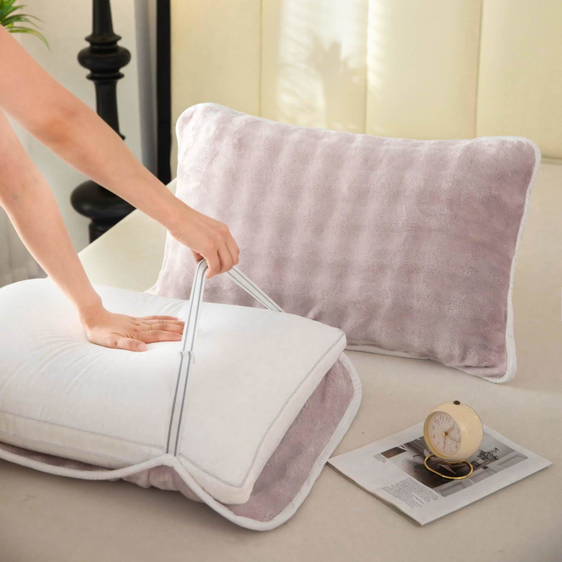 Fețe de pernă (pereche) - Anti Head Oil, catifea dublă pe ambele fețe, rezistente la pete, pentru iarnă, grosime suplimentară (Brand: Nothing; Material: Pure cotton; Categorie: Fețe de pernă; Tipărire logo: Nu este posibil; Personalizare: Nu)