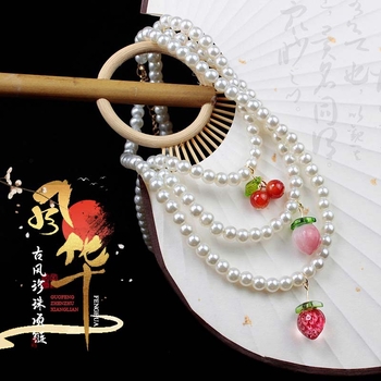 Laste juuksekumm viljapuude mustriga, rahvuslik stiil, materjal klaas/värvitud glasuur, printsessi sari, tootenumbriga T2