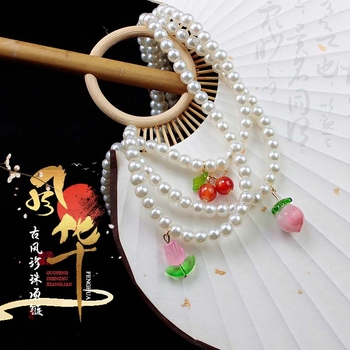 Laste juuksekumm viljapuude mustriga, rahvuslik stiil, materjal klaas/värvitud glasuur, printsessi sari, tootenumbriga T2