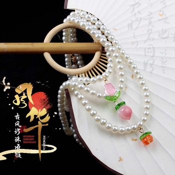 Laste juuksekumm viljapuude mustriga, rahvuslik stiil, materjal klaas/värvitud glasuur, printsessi sari, tootenumbriga T2