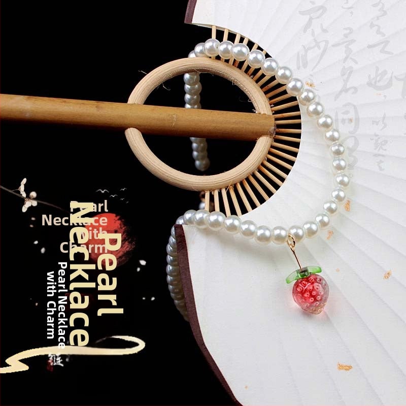 Laste juuksekumm viljapuude mustriga, rahvuslik stiil, materjal klaas/värvitud glasuur, printsessi sari, tootenumbriga T2