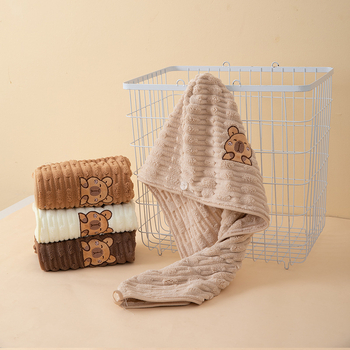 Șapcă de uscare a părului din fleece coral, grosime 150d, greutate 30–49 g, pentru femei