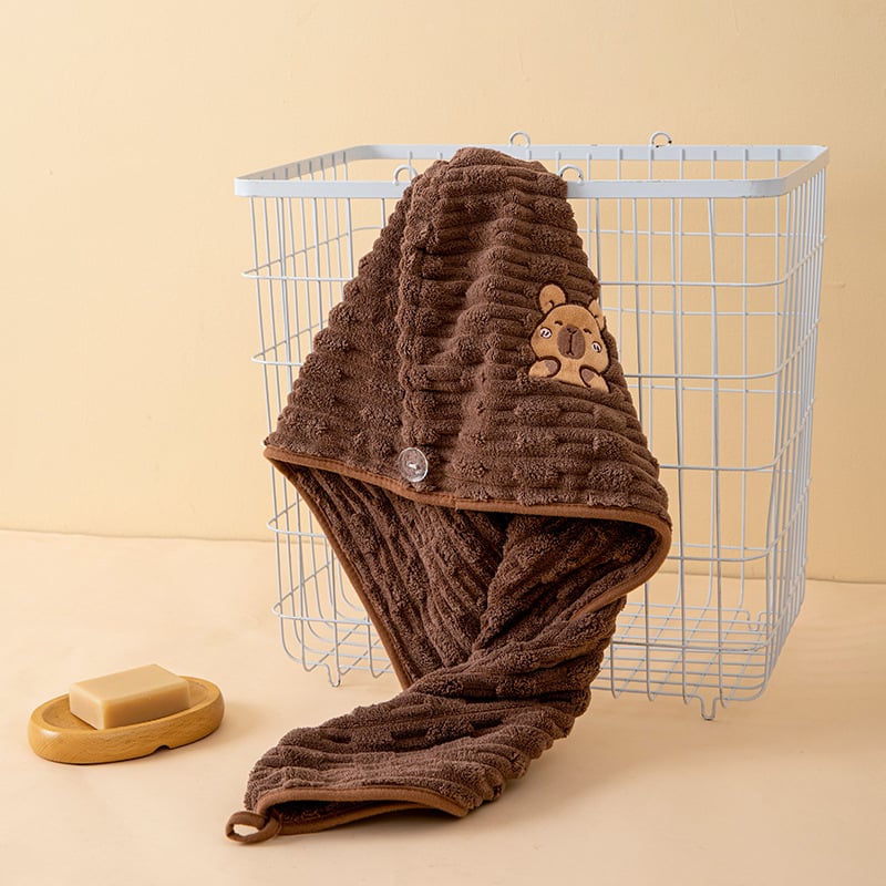 Șapcă de uscare a părului din fleece coral, grosime 150d, greutate 30–49 g, pentru femei