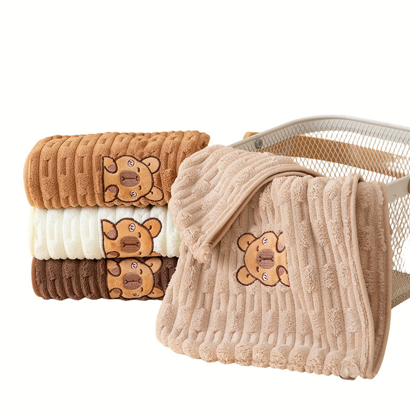 Șapcă de uscare a părului din fleece coral, grosime 150d, greutate 30–49 g, pentru femei