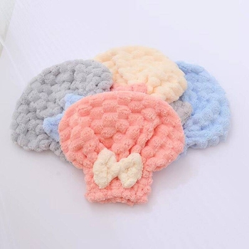 Șapcă de păr din fleece coral, absorbantă, uscare rapidă, turban, fir 150D, 50–79 g