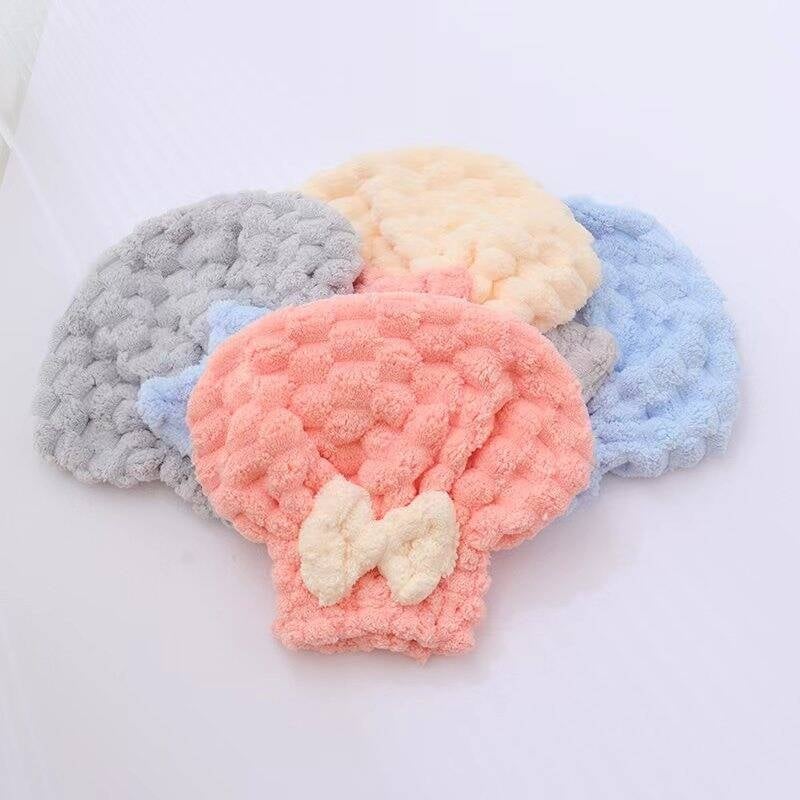 Șapcă de păr din fleece coral, absorbantă, uscare rapidă, turban, fir 150D, 50–79 g