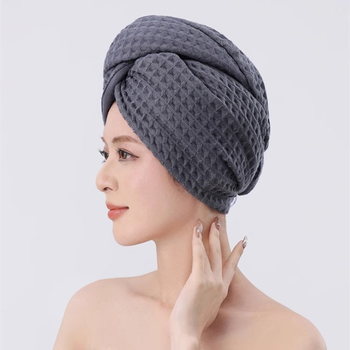 Pălărie pentru uscat părul, din bumbac 100% cu țesătură waffle, respirabilă și uscare rapidă, fir 32s, personalizabil