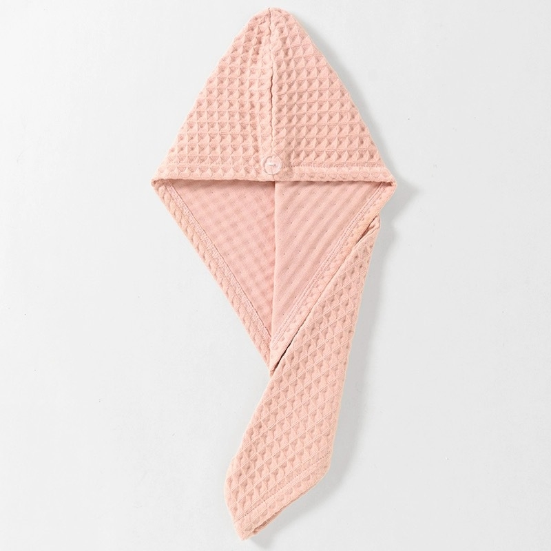 Pălărie pentru uscat părul, din bumbac 100% cu țesătură waffle, respirabilă și uscare rapidă, fir 32s, personalizabil