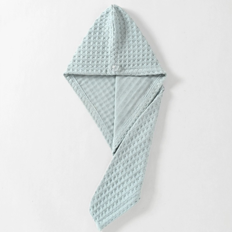 Pălărie pentru uscat părul, din bumbac 100% cu țesătură waffle, respirabilă și uscare rapidă, fir 32s, personalizabil