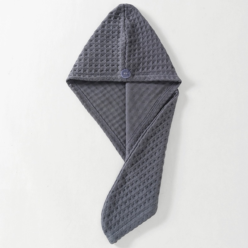 Pălărie pentru uscat părul, din bumbac 100% cu țesătură waffle, respirabilă și uscare rapidă, fir 32s, personalizabil